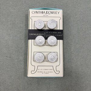 Cabinet Drawer Knobs Cynthia Rowley Round White Pulls Set of 6